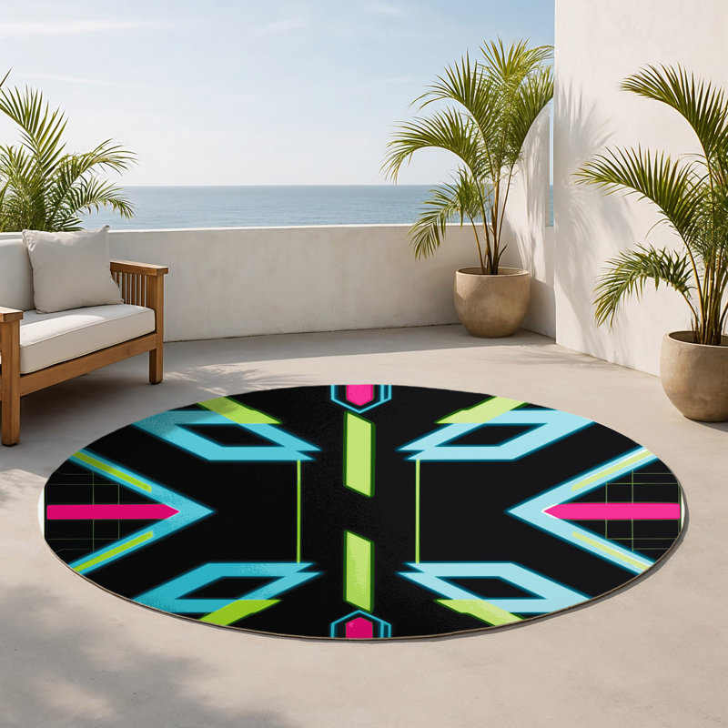 Tapis intérieur et extérieur Electro, Rond 5 pi