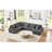 129" Oversized U-shaped With Chaise Lounge, Dark Gray Corduroy, 4 Square & 3 Lumbar Pillows, Removable Cushions Legs