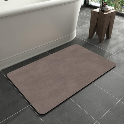 Tapis de bain - Revêtement en caoutchouc antidérapant à séchage rapide - Tapis de salle de bain minces à séchage rapide sous la porte - Tapis de salle de bain en faux suède - Tapis de douche pour devant de baignoire Visitez la boutique MontVoo