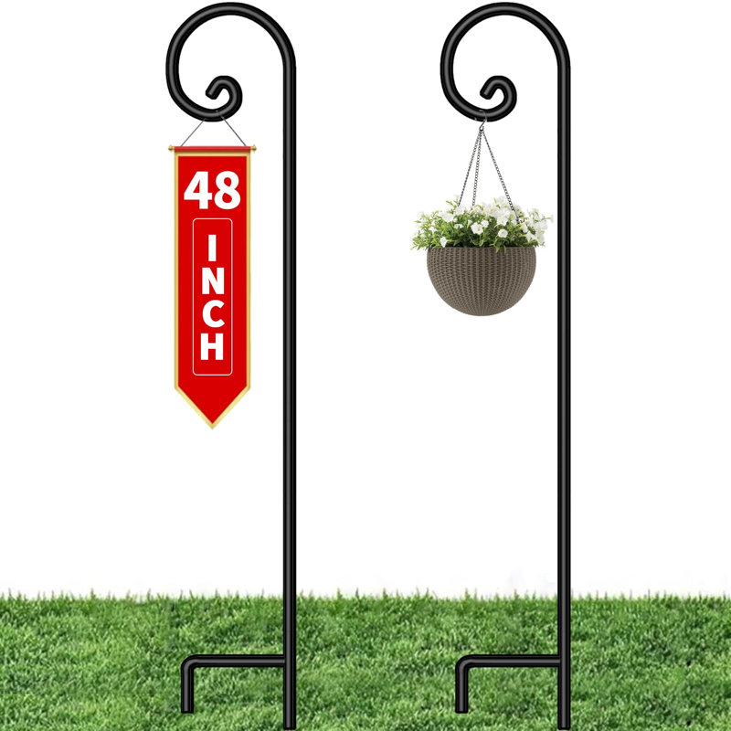 Crochet Shepherd 48 po, paquet de 2 sans assemblage requis, poteau de suspension en métal robuste de 2/5 po