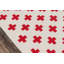 Tapis ivoire / rouge en laine tissé à plat à la main Topanga-37893462