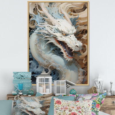 «Epic Blue and Gray Dragon Odyssey II», reproduction sur toile