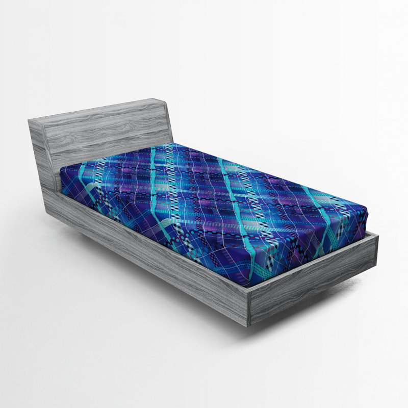 Microfiber Plaid Fitted Sheet, Twin Fitted Sheet