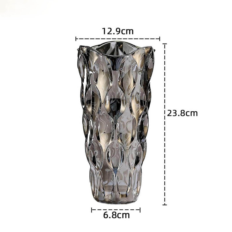 Glass Table Vase, Grey