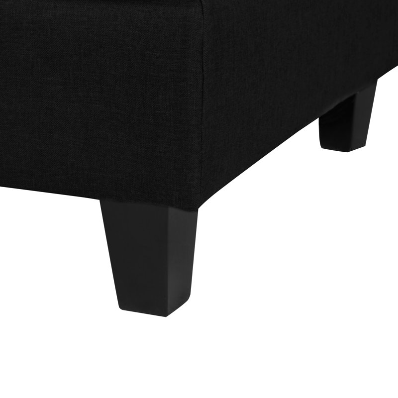 Tayyibah Eucalyptus Outdoor Armless Lounge Chair, Black