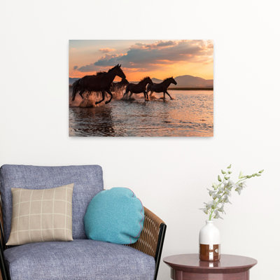 Contemporary Art Abstract Contemporary Horse Landscape Sunset Art