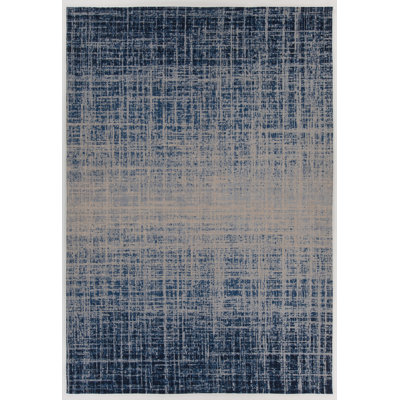Tapis bleu handwoven à tissage plat Schrimsher