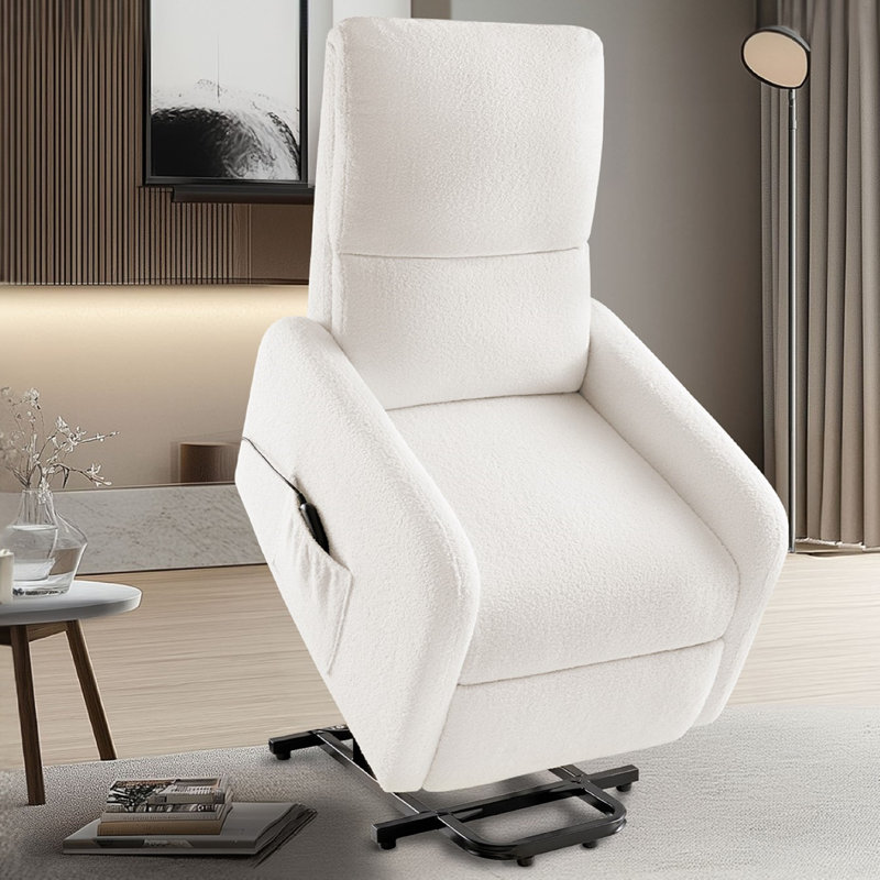 Fauteuil inclinable Power Lift, Ourson blanc