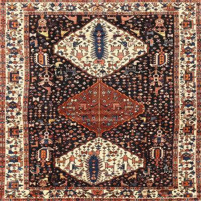 Tapis noir/jaune clair/orange Tammo