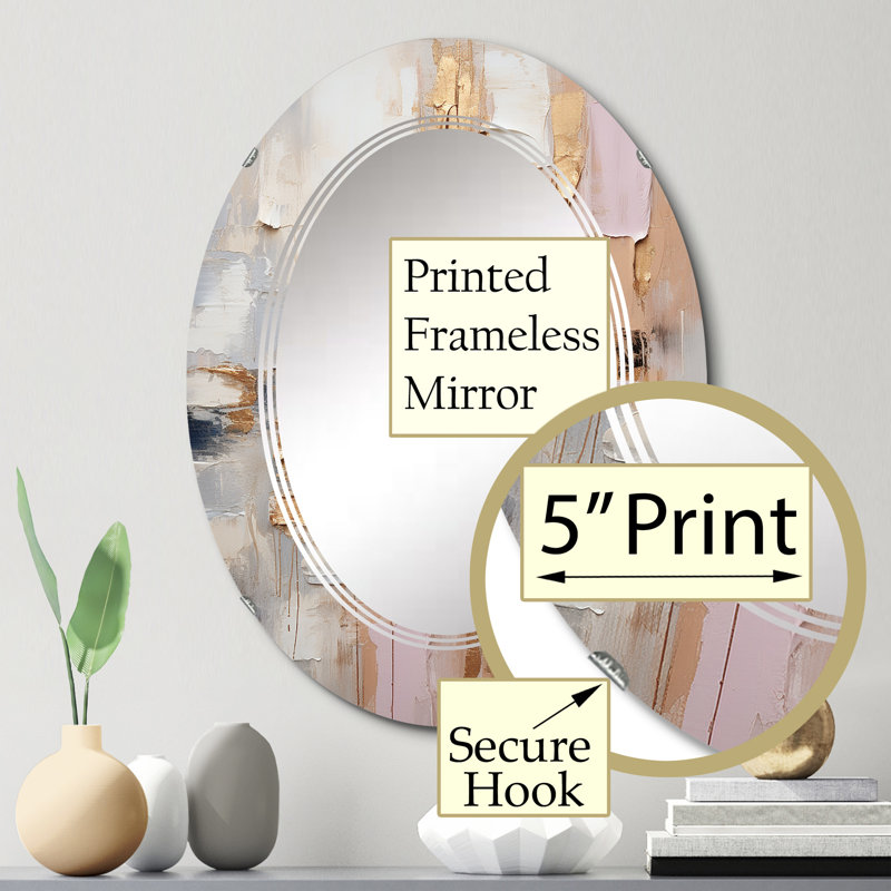 Meadbrooke - Miroir mural moderne ovale, 30 po x 20 po