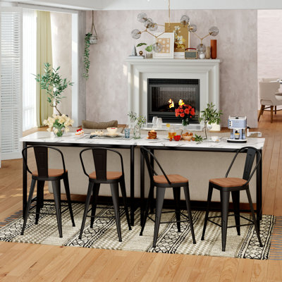 High Back Metal Counter And Bar Stools