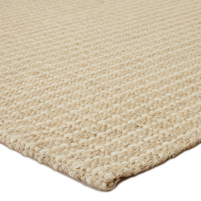 Handmade Handwoven Beige Area Rug, Rectangle 8' x 10'