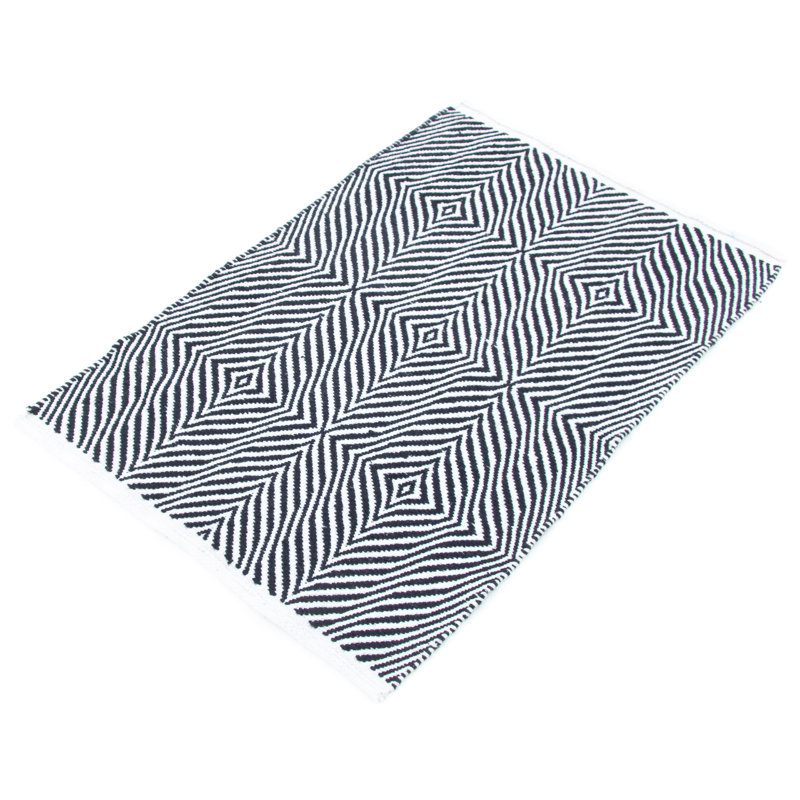 Geometric Wool Hand Woven 60cm X 90cm Area Rug