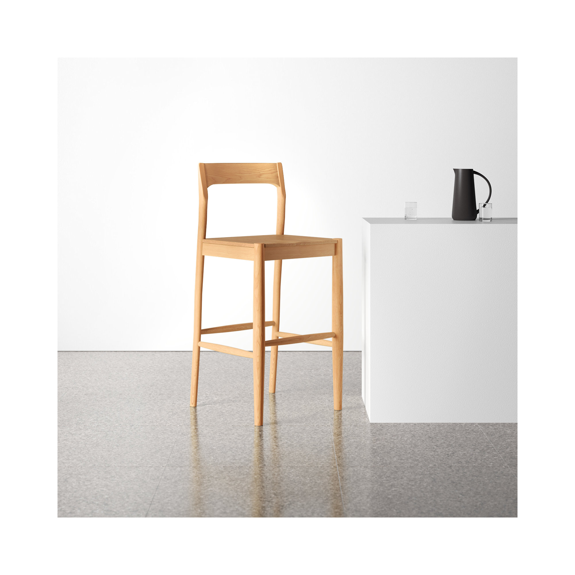 Krieger Bar and Counter Stool, Natural, Bar Stool (30" Seat Height)