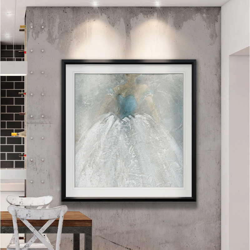 « the gown », peinture, H 28 po x l 28 po x P 1,5 po, Cadre noir