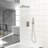 Dual Function 12 Inch Wall Mounted Brushed Nickel Shower Head, Balanced Valve, Rainfall And Handheld With 360 Swivel For All - Around Use System, Various Needs-126726188