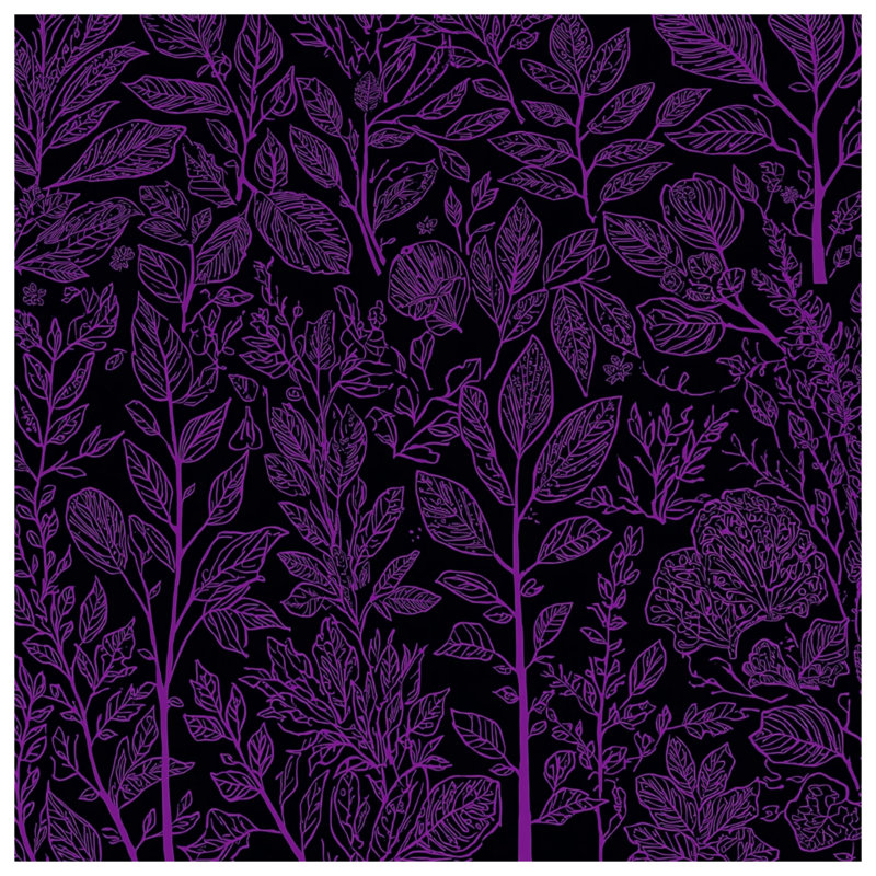 Édredon mauve à motif botanique, Grand lit
