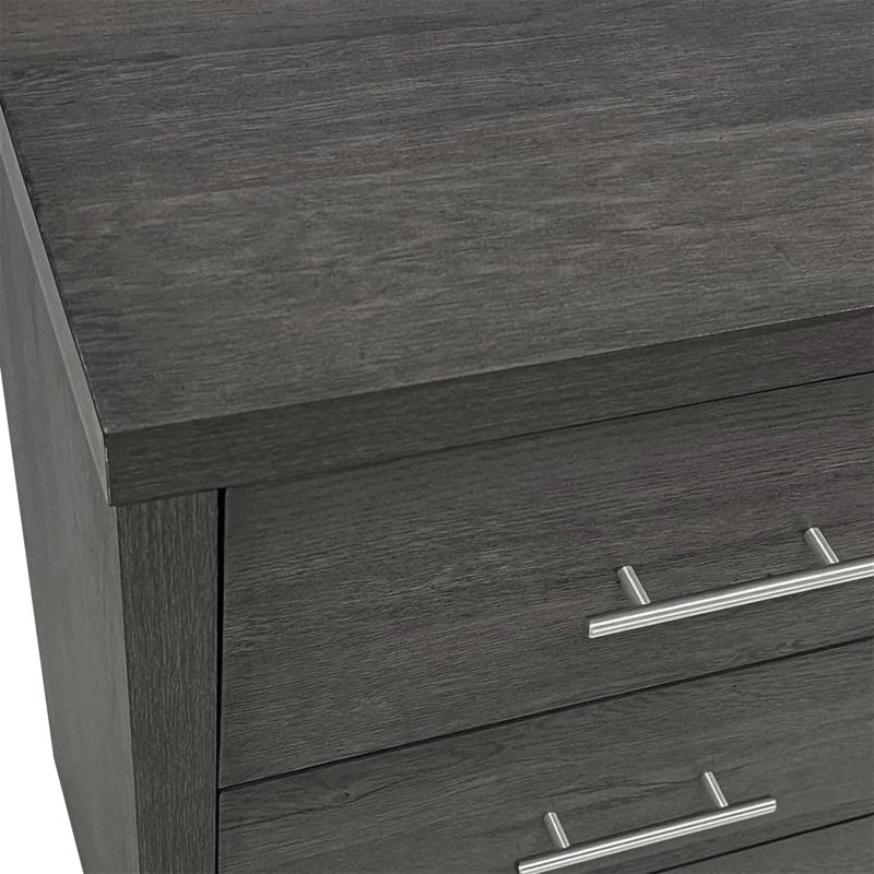 Commode 3 tiroirs Lentz, Gris
