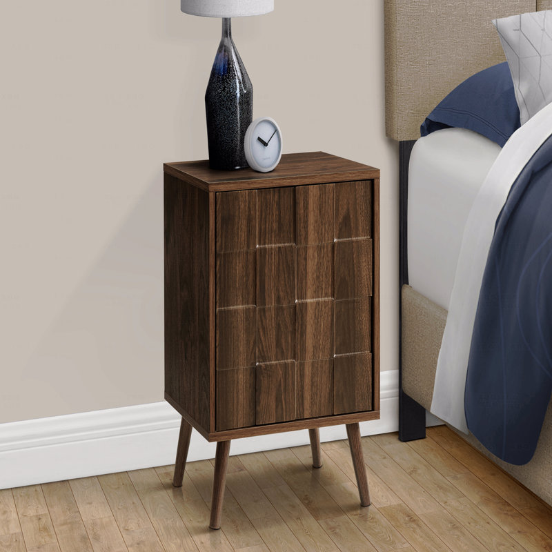 Table d'appoint, bout, table d'appoint, petit, rangement, lampe, stratifié noyer, moderne