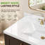 Comptoir de meuble-lavabo 36 po avec évier central intégré et comptoir blanc de 3,5 po avec 3 trous pré-percés pour robinet espacé de 8 po