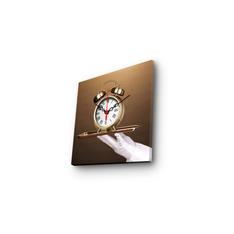 Horloge murale élégante en toile 11 po x 11 po | 100% toile de suède, cadre 100% bois (épaisseur: 1,2 po) | Parfait pour la décoration intérieure, le salon, le bureau, le style intemporel et la fonctionnalité