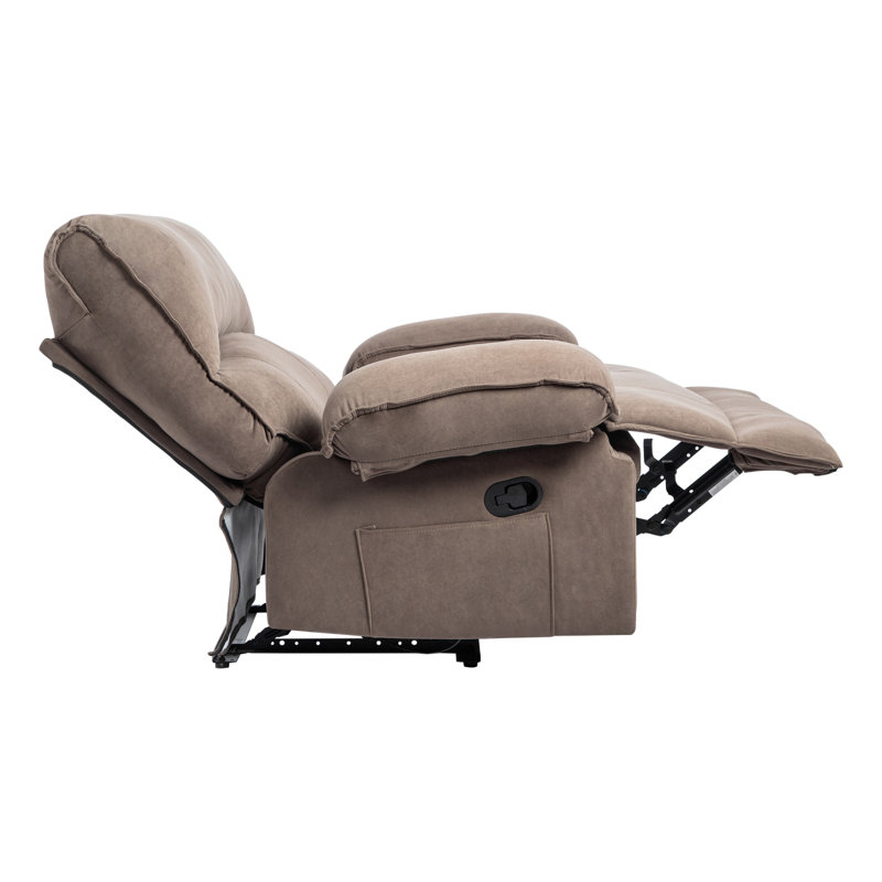 Fauteuil inclinable manuel surdimensionné pour le salon, Brun