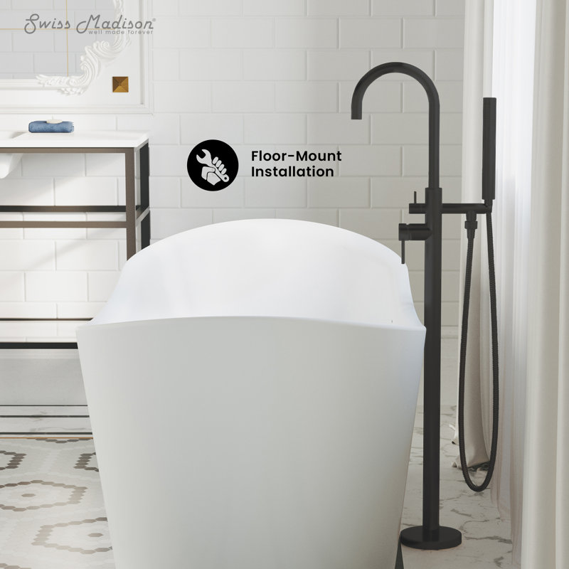 Ivy Freestanding Bathtub Faucet in Matte Black, Matte Black
