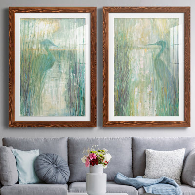 Morning Egret I - ensemble de 2 reproductions d'art