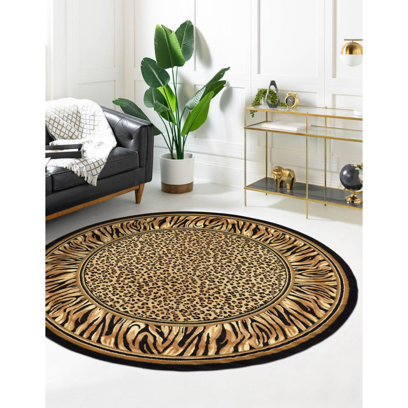 Testerman Animal Print Indoor Rug, Round 7'10"