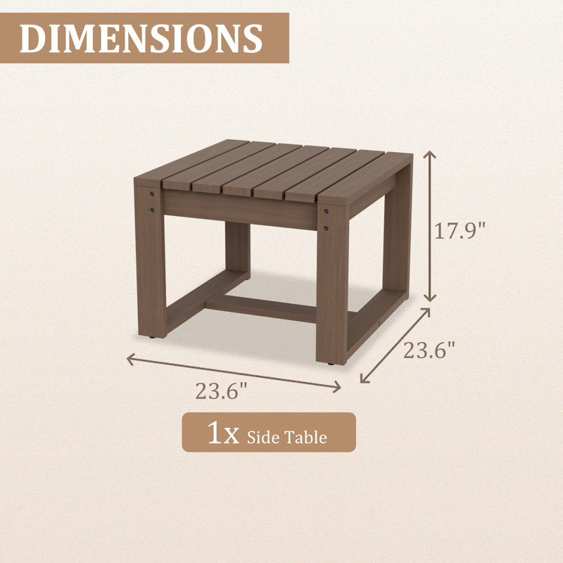 Table basse carrée en bois de cèdre