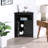 Black Sideboard Cabinet With Adjustable Shelves For Bathroom, Kitchen And Living Room - , , Easy To Clean Multifunctional Storage Corner Waterproof Surface, Assembly