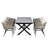 Extendable Dining Table And Chairs Set With Polyester Woven Tape For Stylish Alfresco Gatherings