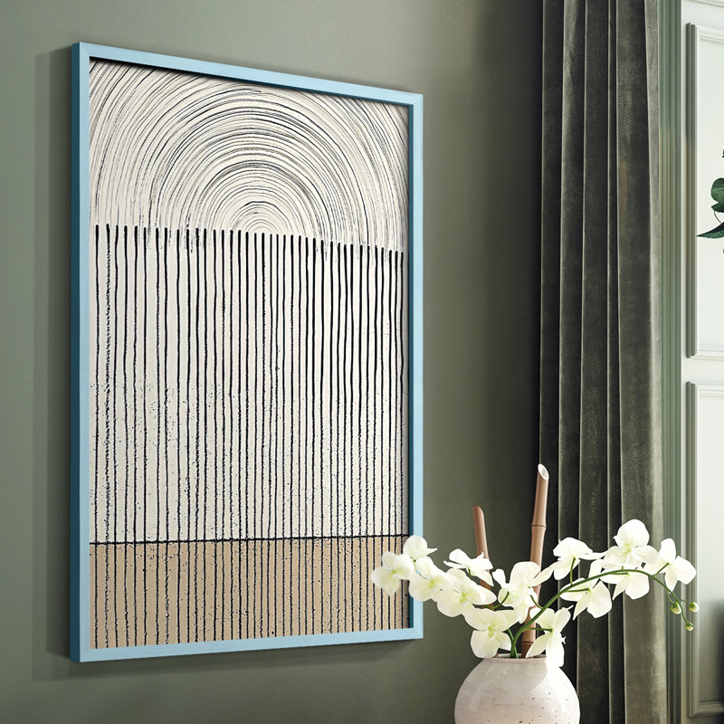 Abstract CLXX Framed Print - Ready To Hang, 29" H x 23" W, Blue