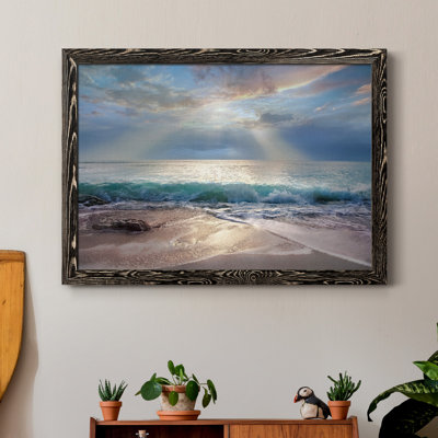 Aqua Blue Morning - reproduction de photo sur papier encadrée