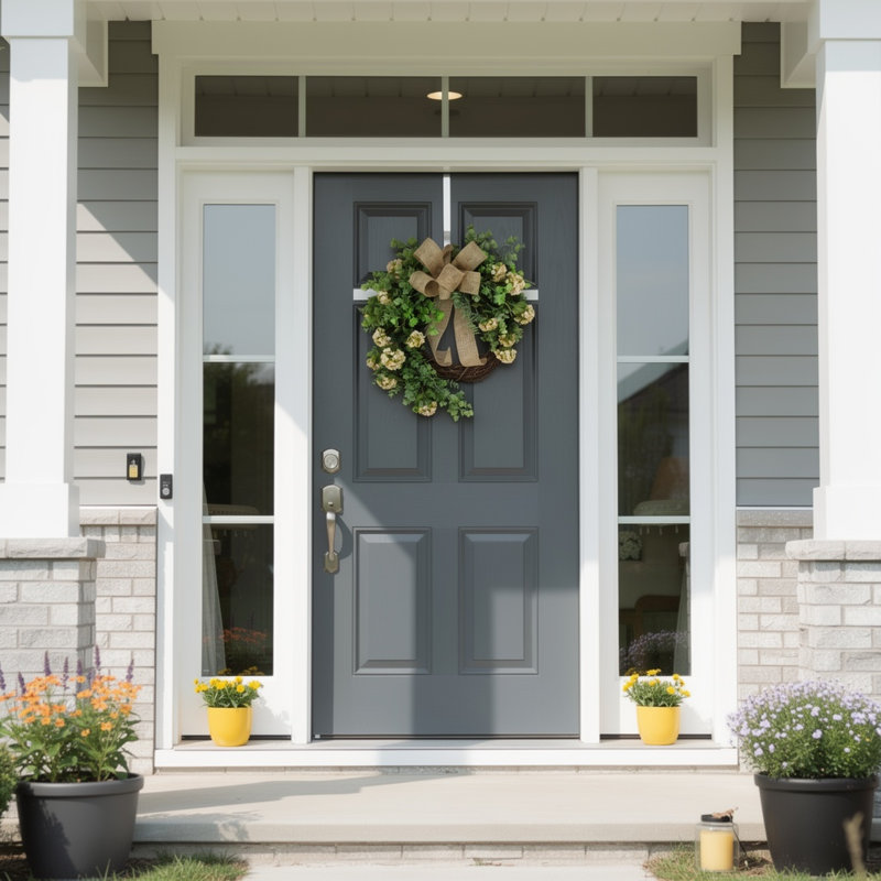 28'' Wreath Arranged with Eucalyptus and Budding Hydrangeas