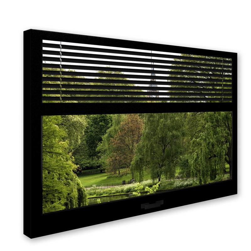 « window view st jamess park 2 », reproduction de photo sur toile tendue encadrée