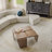  Modern Walnut Square Modular Curved Solid Wood Coffee Table,Side Table,Easy Assembly