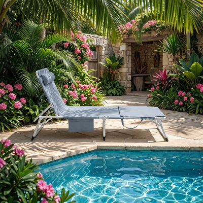 Méridienne de patio inclinable à 5 positions l 27 po x P 31 po x H 6 po Sunscape