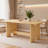 Convertible Folding Dining & Console Table, 4-Piece Natural Wood Wooden Table with Square Legs-2060360776