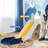 6 in 1 Toddlers Slide and Swing Set, Kids Slides w/Climber, Storage, Basketball Hoop, Ball, Suction Cup Reinforced-93488498