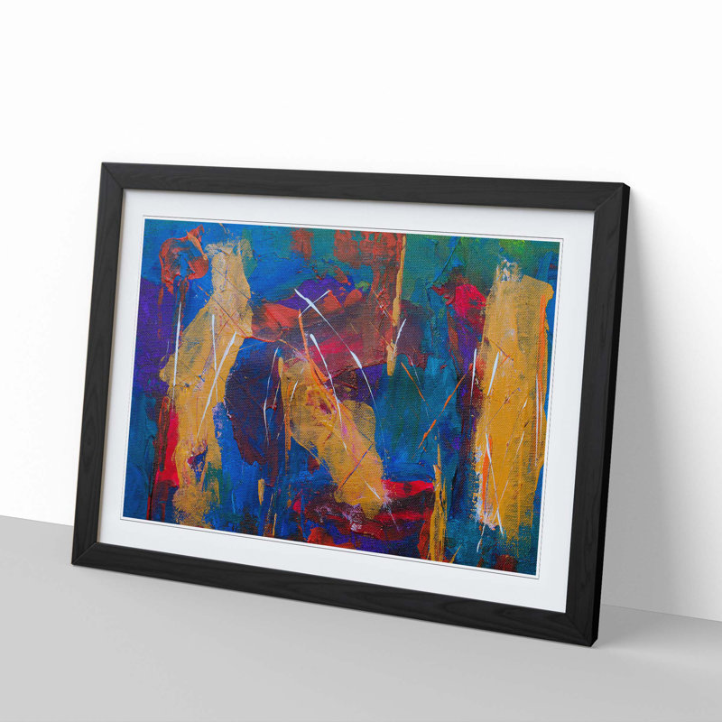 Abstract Vol.376 by S.Johnson - Framed Print, 27cm H x 36cm W x 2cm D, Black Framed