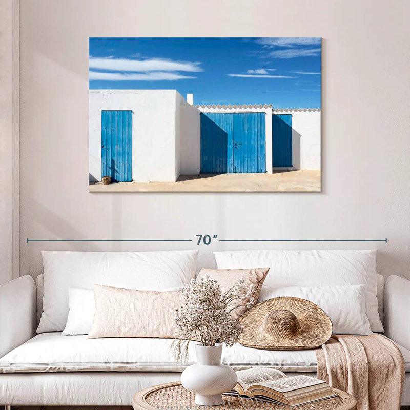 Lilie Formentera porte bleue, H 30 po x l 45 po