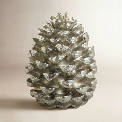 Silver Decorative Pinecone Figurine