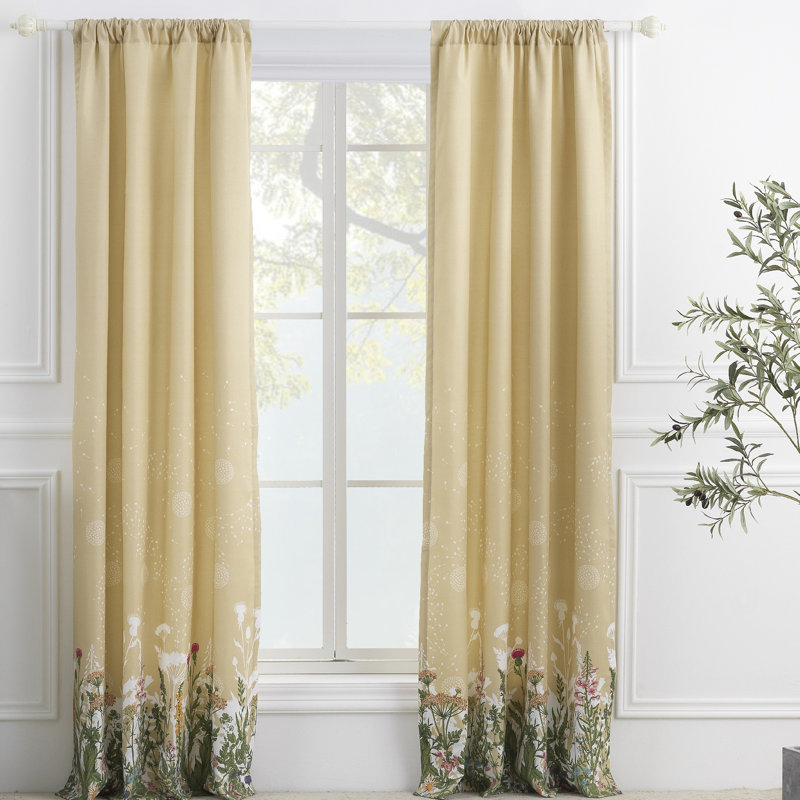 Paire de rideaux semi-transparents avec passe-tringle Dandelion
