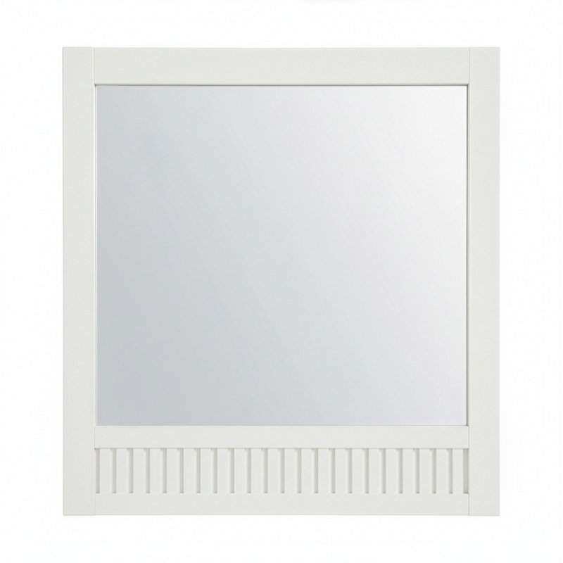 Through Lines Flat Wall Mirror, 30" x 28", White