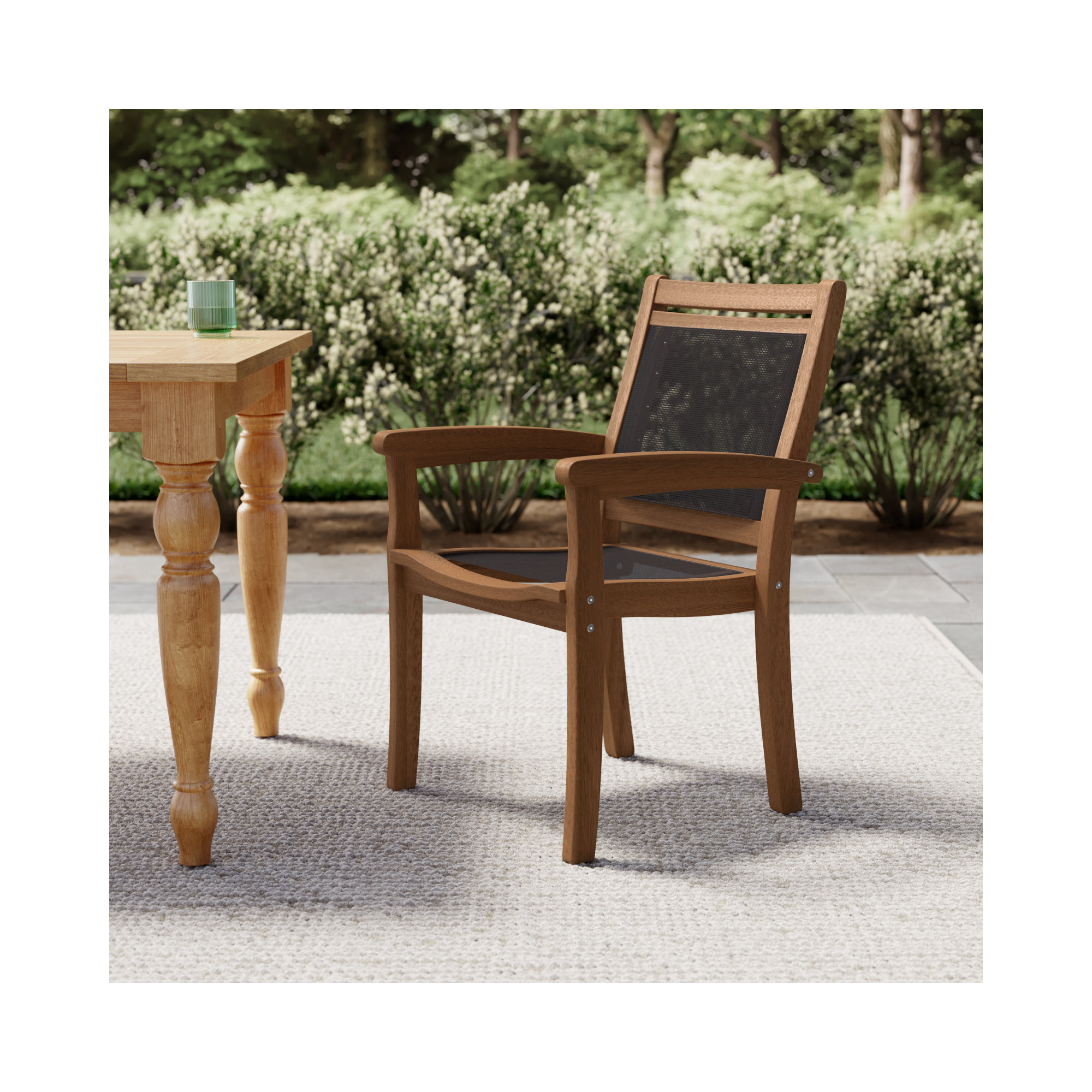 Fleur Patio Chair, Brown/Dark Brown