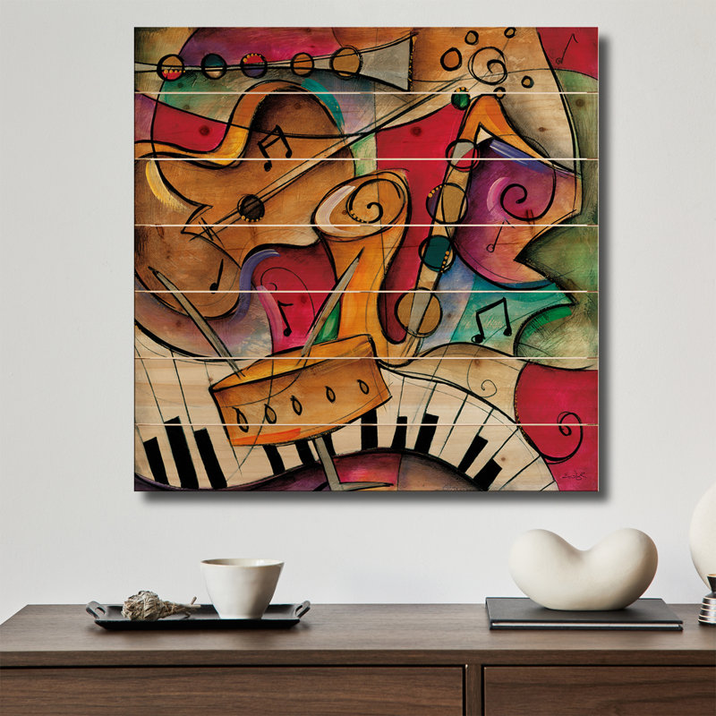 Reproduction d'art mural en bois - Jazz It Up II par Eric Waugh