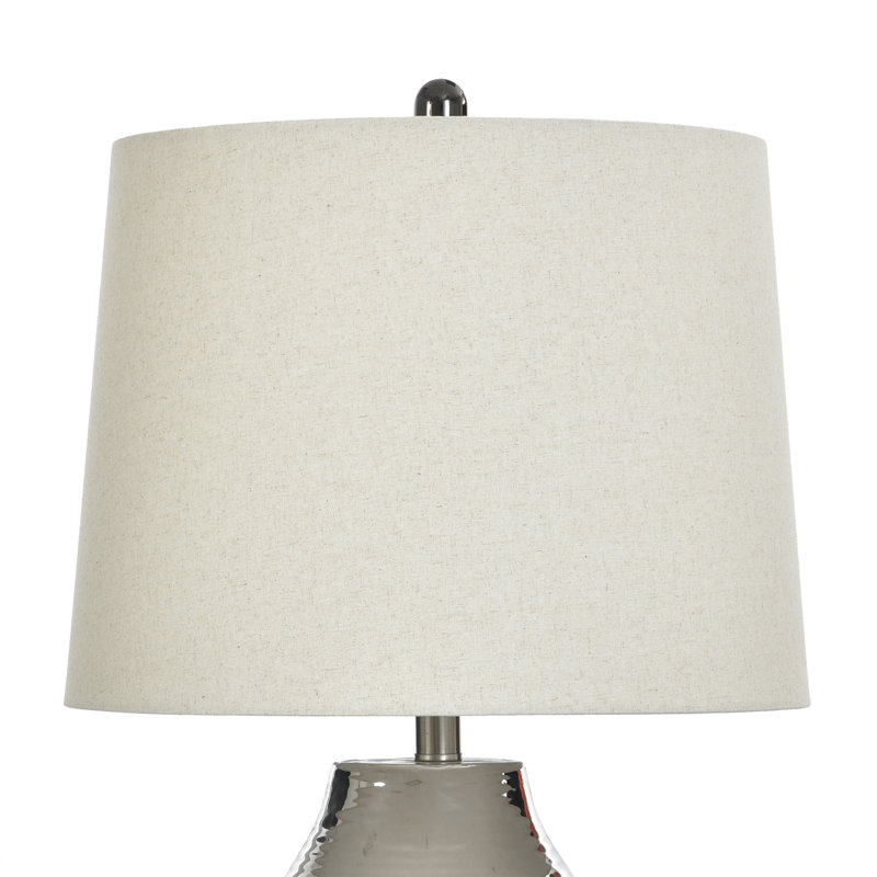 Lampe de table en céramique - Bronze Kochi - Abat-jour blanc