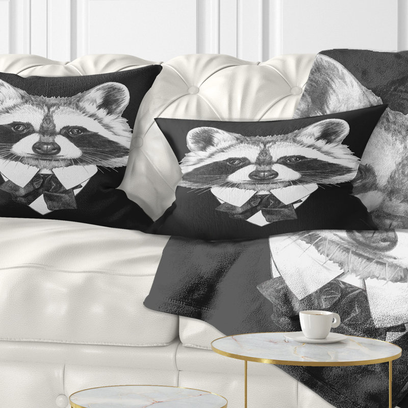 Coussin lombaire en costume d’animal raton laveur