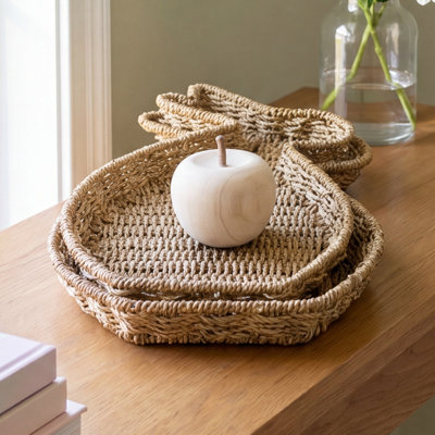 SET OF TWO SEAGRASS EASTER RABBIT BASKETS